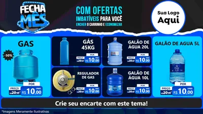 Modelo de TV para TV Horizontal com o tema Fecha Mês para Água e gás