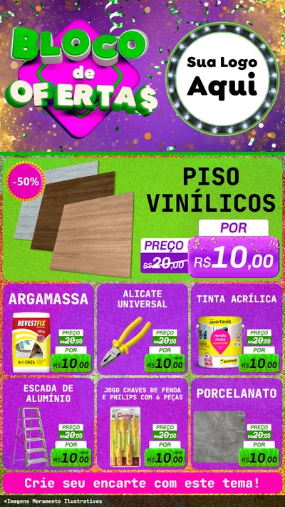 Modelo de Rede Social para Stories com o tema Bloco de Ofertas para Material para Construção