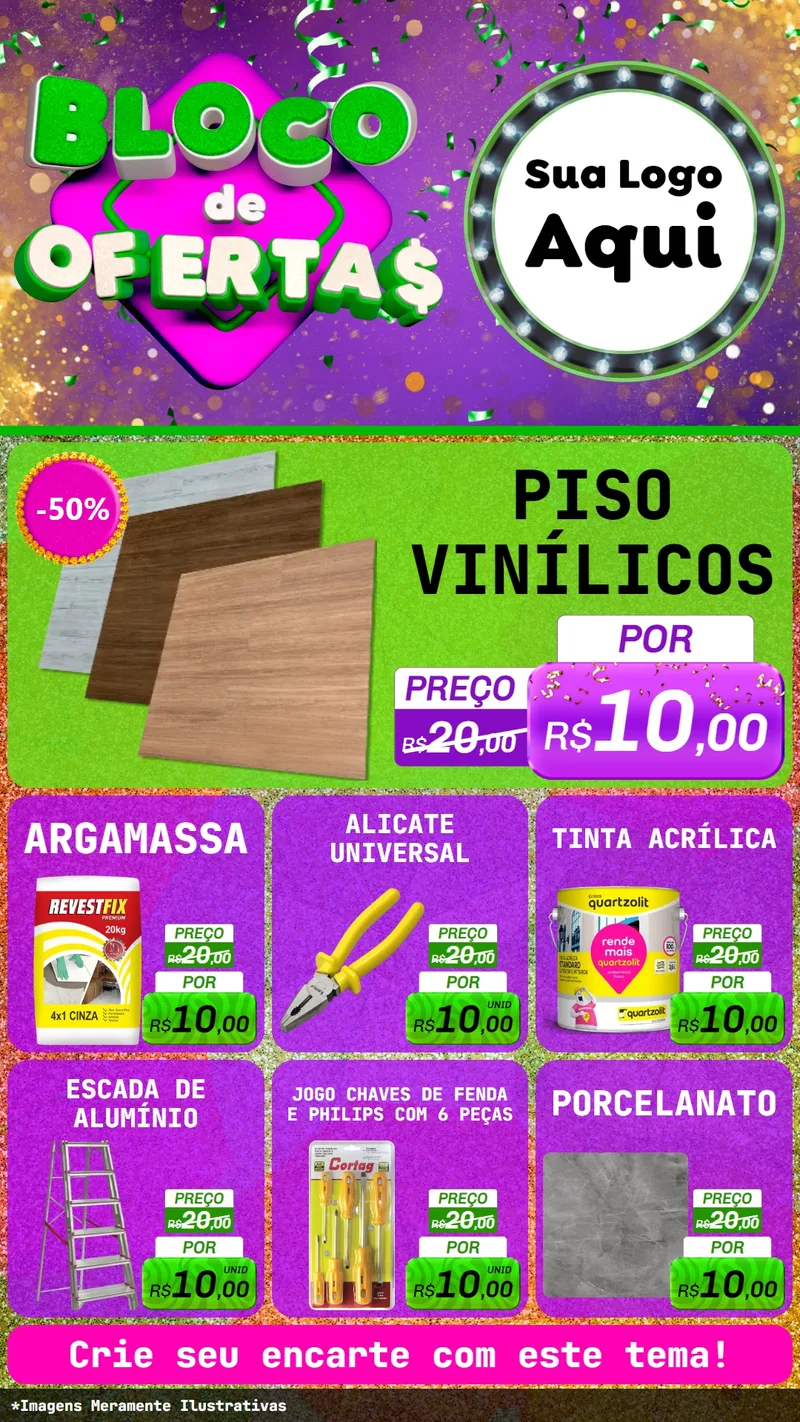 Modelo de Rede Social para Stories com o tema Bloco de Ofertas para Material para Construção