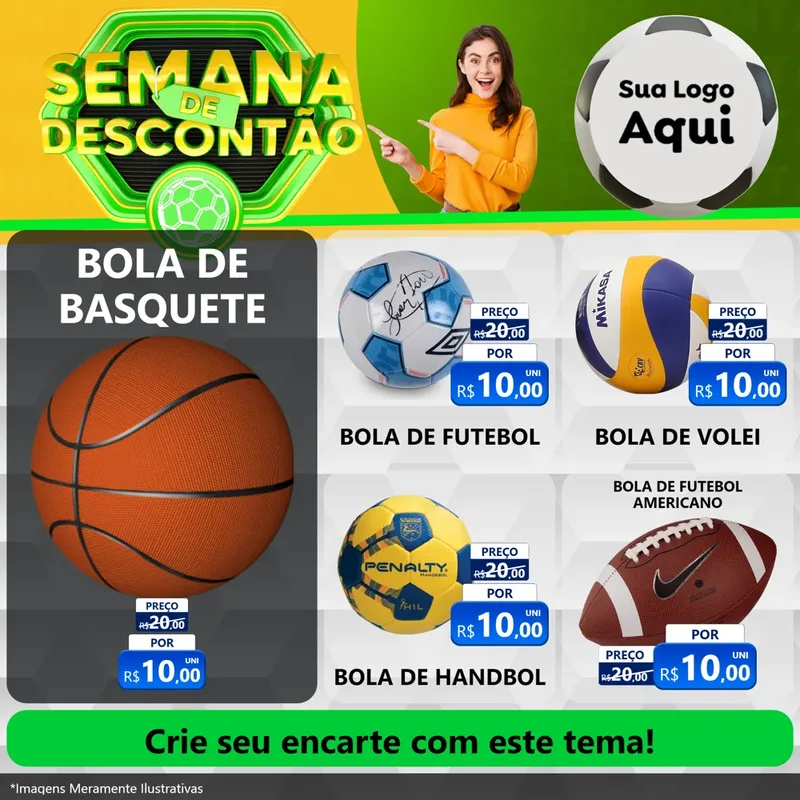 Modelo de Rede Social para Feed Facebook com o tema Semana de Descontão - Copa para Artigos Esportivos