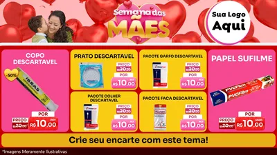 Modelo de TV para TV Horizontal com o tema Semana Das Mães para Embalagens