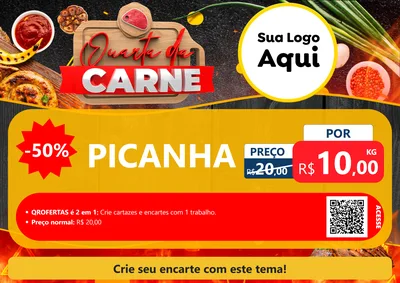Modelo de Cartaz para Cartaz A4 Horizontal com o tema Quarta da Carne para Açougue