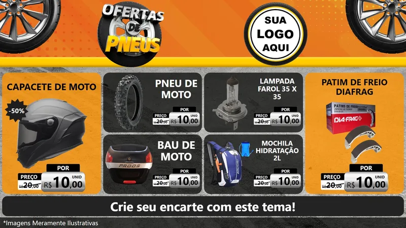 Modelo de TV para TV Horizontal com o tema Ofertas de Pneus para Moto peças
