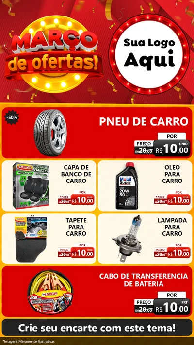 Modelo de TV para TV Vertical com o tema Março de Ofertas! para Auto peças