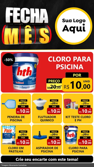 Modelo de Rede Social para Stories com o tema Fecha Mês para Produtos para Piscina