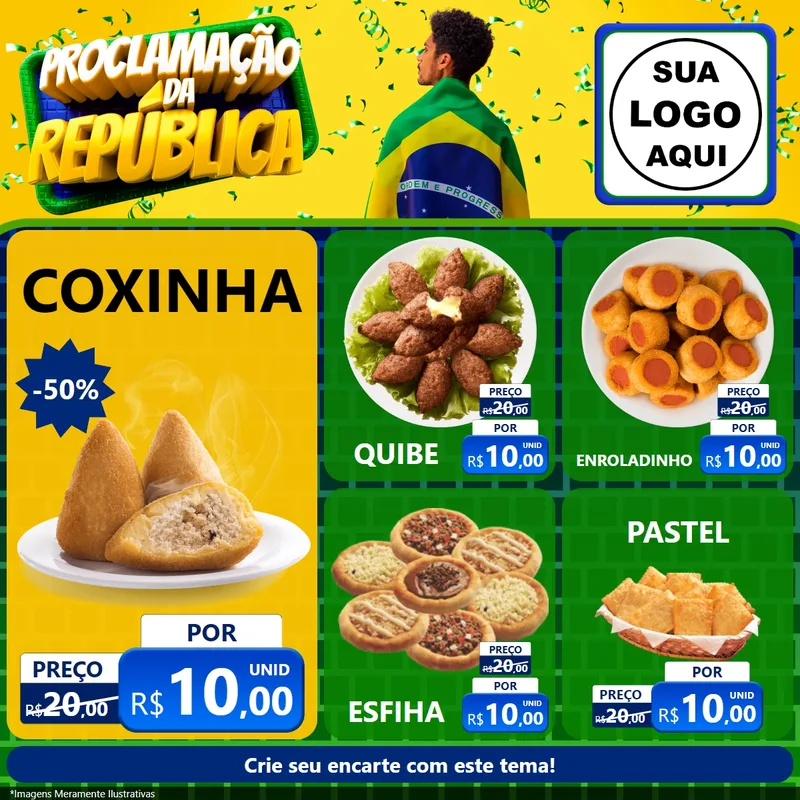 Modelo de Rede Social para Feed Facebook com o tema Proclamação da República para Salgadaria