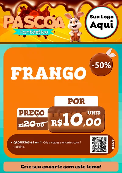 Modelo de Cartaz para Cartaz A4 Vertical com o tema Páscoa Fantástica para Assados