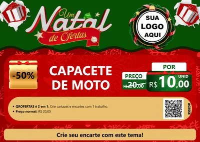 Modelo de Cartaz para Cartaz A4 Horizontal com o tema Um Natal de Ofertas para Moto peças