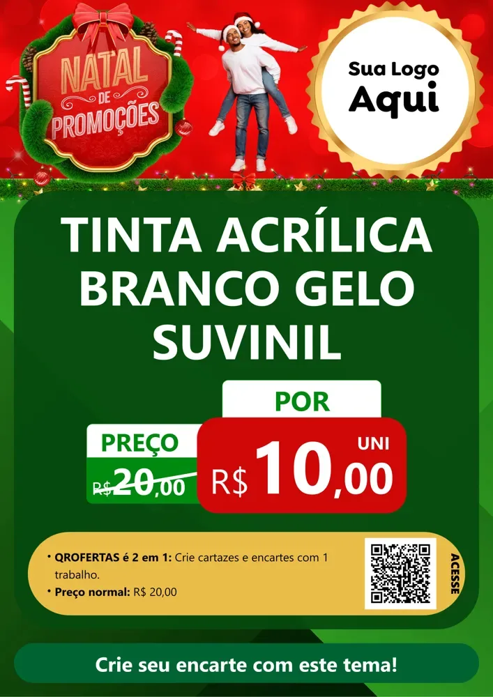 Modelo de Cartaz para Cartaz A4 Vertical com o tema Natal de Promoções para Tintas e Ferramentas