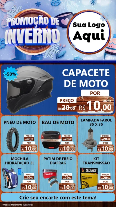 Modelo de Rede Social para Stories com o tema Promoção de Inverno para Moto peças