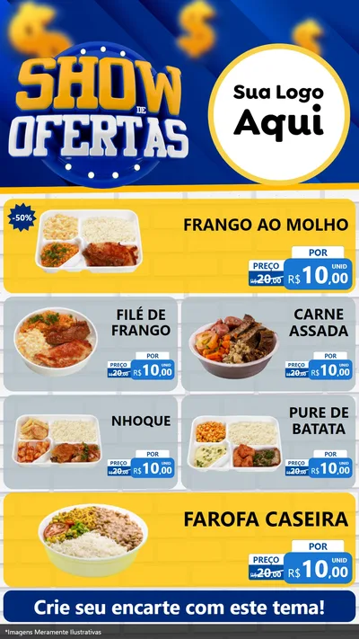Modelo de TV para TV Vertical com o tema Show de Ofertas para Restaurante