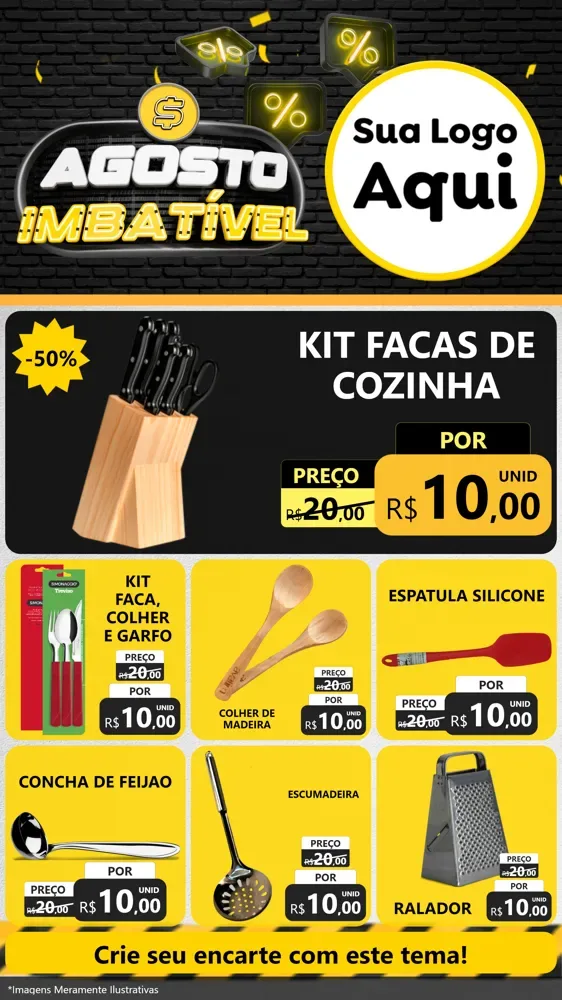 Modelo de Rede Social para Stories com o tema Agosto Imbatível para Utilidades Domésticas