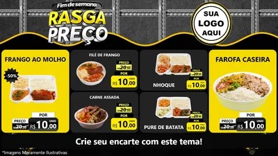 Modelo de TV para TV Horizontal com o tema Fim de Semana Rasga Preço para Restaurante