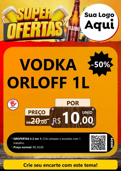 Modelo de Cartaz para Cartaz A4 Vertical com o tema Super Ofertas para Distribuidora de bebidas
