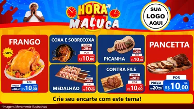 Modelo de TV para TV Horizontal com o tema Hora Maluca para Assados