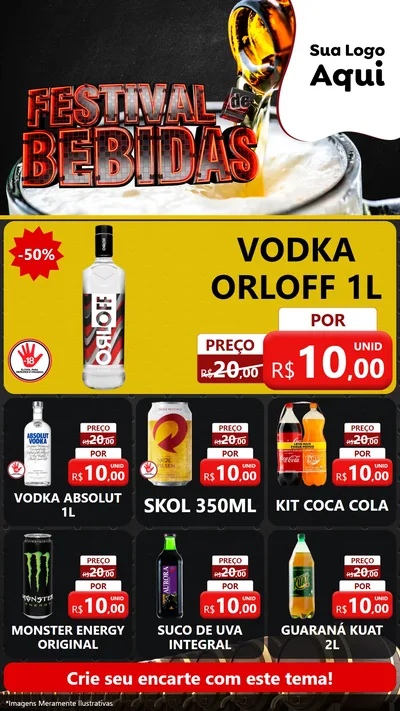 Modelo de Rede Social para Stories com o tema Festival de Bebidas para Distribuidora de bebidas