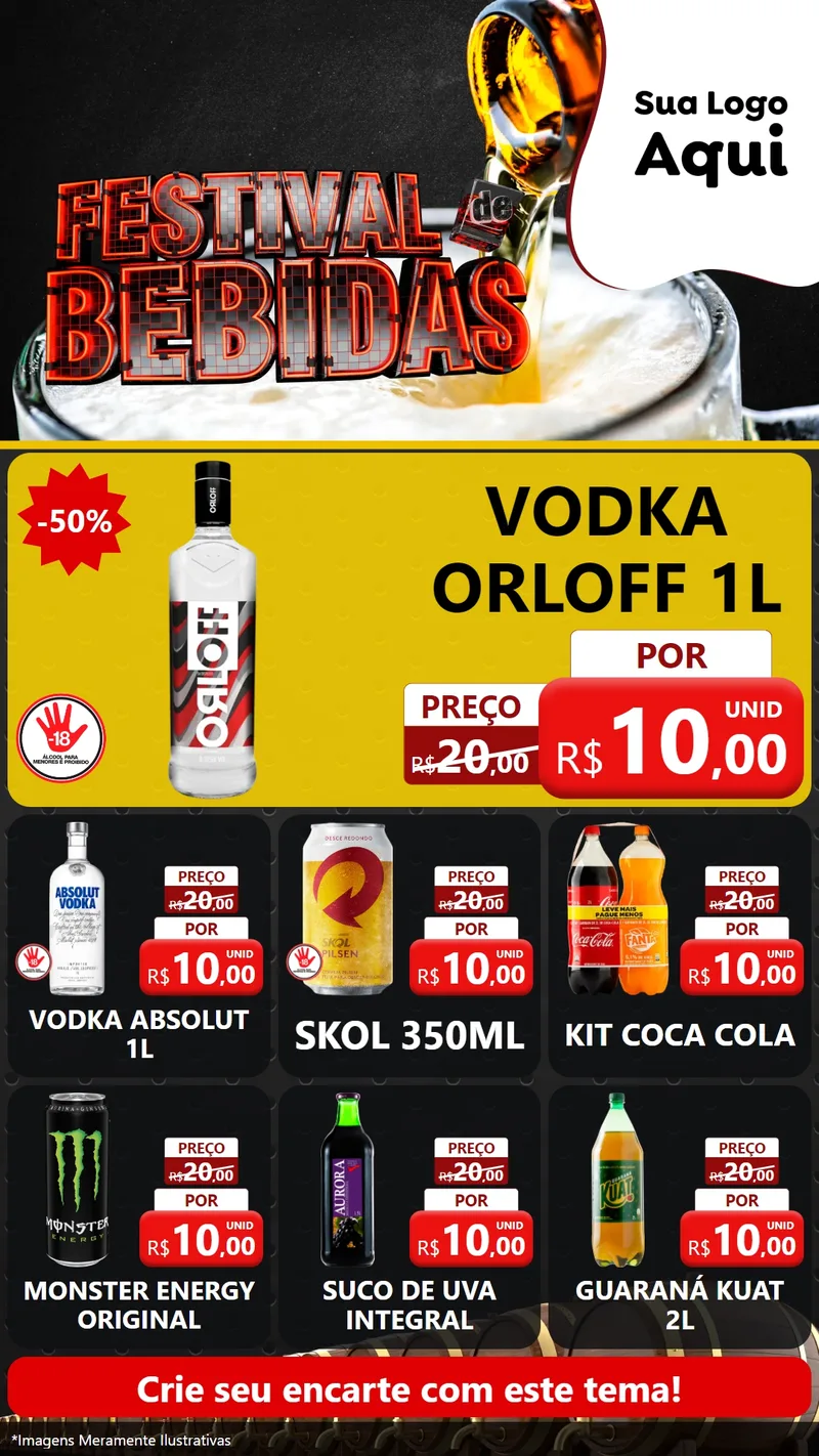 Modelo de Rede Social para Stories com o tema Festival de Bebidas para Distribuidora de bebidas