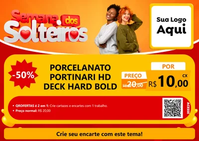 Modelo de Cartaz para Cartaz A4 Horizontal com o tema Semana dos Solteiros para Pisos e revestimentos