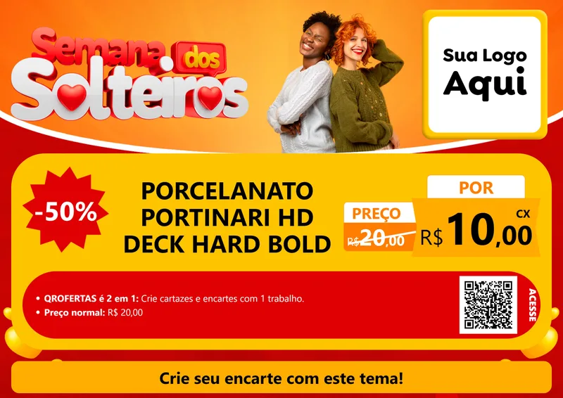 Modelo de Cartaz para Cartaz A4 Horizontal com o tema Semana dos Solteiros para Pisos e revestimentos