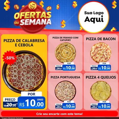 Modelo de Rede Social para Feed Facebook com o tema Ofertas Da Semana para Pizzaria