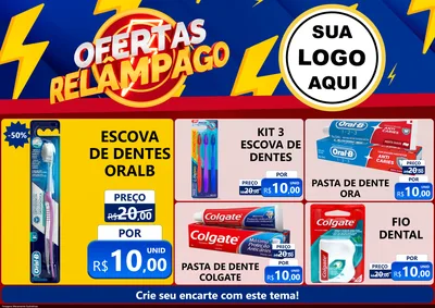 Modelo de Encarte para Encarte A4 Horizontal com o tema Ofertas Relâmpago para Higiene Pessoal