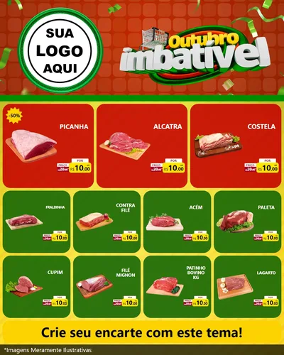 Modelo de Rede Social para Feed Instagram com o tema Outubro Imbatível para Açougue
