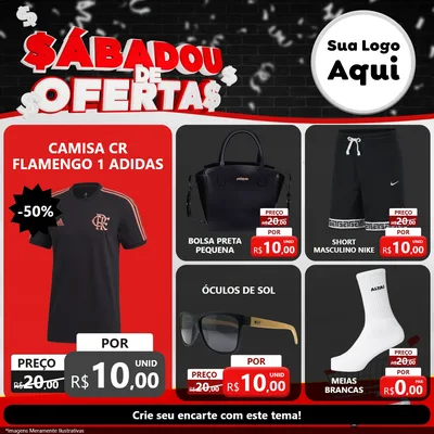 Modelo de Rede Social para Feed Facebook com o tema Sabadou de Ofertas para Roupas e acessórios