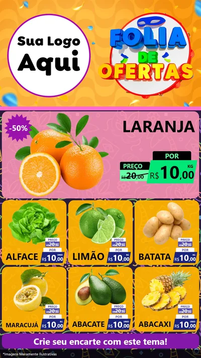 Modelo de Rede Social para Stories com o tema Folia de Ofertas para Hortifrúti
