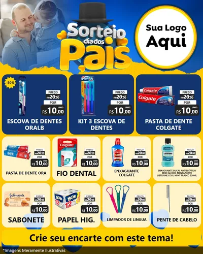 Modelo de Rede Social para Feed Instagram com o tema Sorteio Dia Dos Pais para Higiene Pessoal