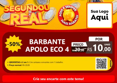 Modelo de Cartaz para Cartaz A4 Horizontal com o tema Segundou do Real para Armarinho e Aviamentos