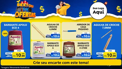 Modelo de TV para TV Horizontal com o tema Sextou de Ofertas para Armarinho e Aviamentos