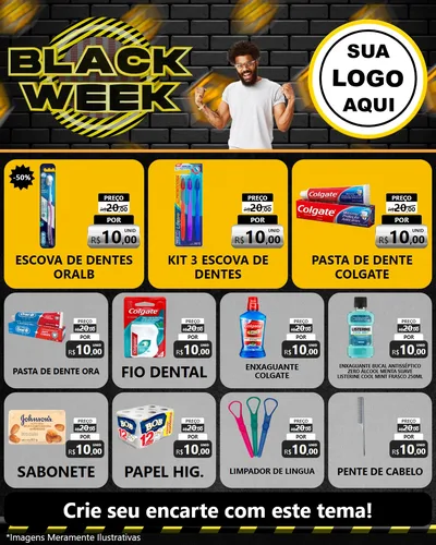 Modelo de Rede Social para Feed Instagram com o tema Black Week para Higiene Pessoal