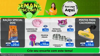 Modelo de TV para TV Horizontal com o tema Semana de Descontão - Copa para Pet Shop