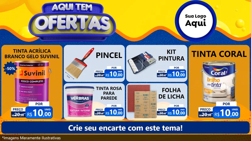 Modelo de TV para TV Horizontal com o tema Aqui Tem Ofertas para Tintas e Ferramentas