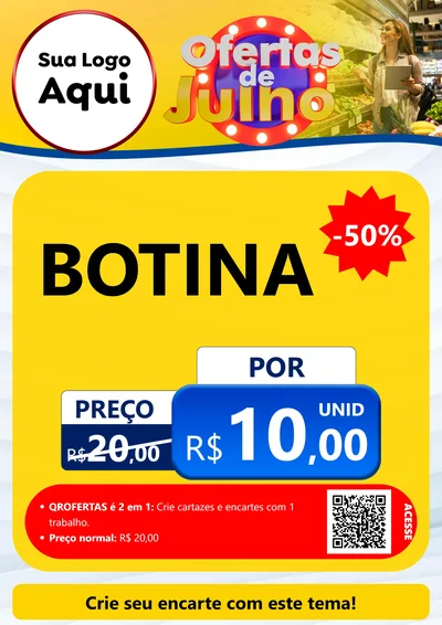 Modelo de Cartaz para Cartaz A4 Vertical com o tema Ofertas de Julho para Agropecuária