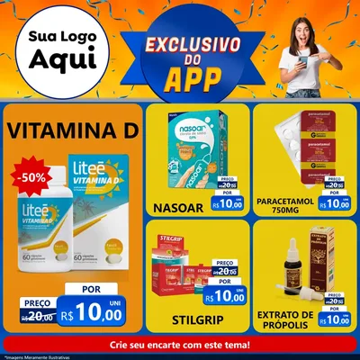 Modelo de Rede Social para Feed Facebook com o tema Exclusivo do Aplicativo para Farmácia