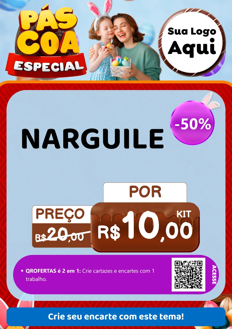Modelo de Cartaz para Cartaz A4 Vertical com o tema Páscoa Especial para Tabacaria