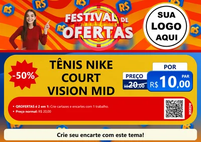 Modelo de Cartaz para Cartaz A4 Horizontal com o tema Festival de Ofertas para Calçados