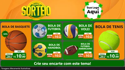 Modelo de TV para TV Horizontal com o tema Super Sorteio para Artigos Esportivos