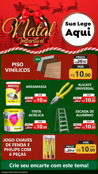 Modelo de TV para TV Vertical com o tema Natal Imperdível para Material para Construção