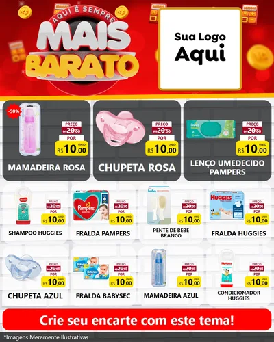 Modelo de Rede Social para Feed Instagram com o tema Mais Barato para Bebês