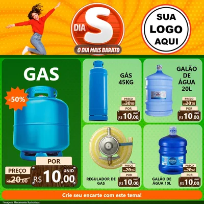 Modelo de Rede Social para Feed Facebook com o tema Dia S - O Dia Mais Barato para Água e gás