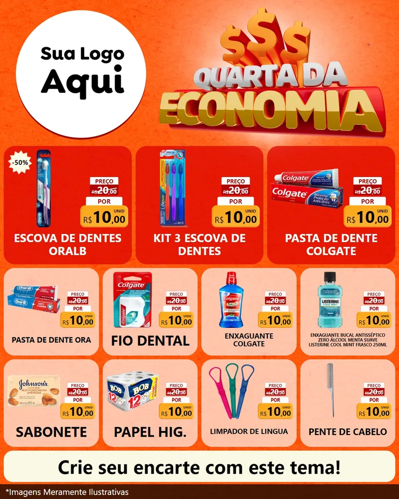 Modelo de Rede Social para Feed Instagram com o tema Quarta da Economia para Higiene Pessoal