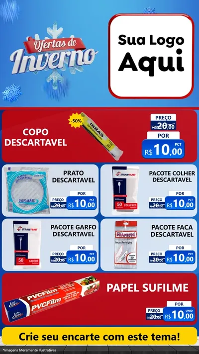 Modelo de TV para TV Vertical com o tema Ofertas de Inverno para Embalagens