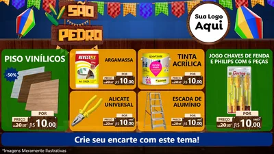 Modelo de TV para TV Horizontal com o tema São Pedro para Material para Construção