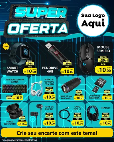 Modelo de Rede Social para Feed Instagram com o tema Super Oferta - Informática para Informática