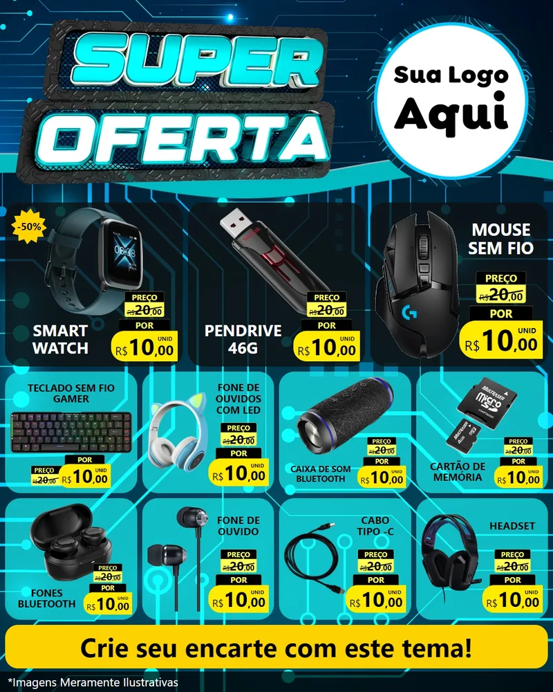 Modelo de Rede Social para Feed Instagram com o tema Super Oferta - Informática para Informática
