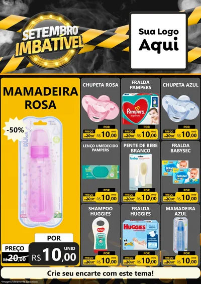 Modelo de Encarte para Encarte A4 Vertical com o tema Setembro Imbatível para Bebês