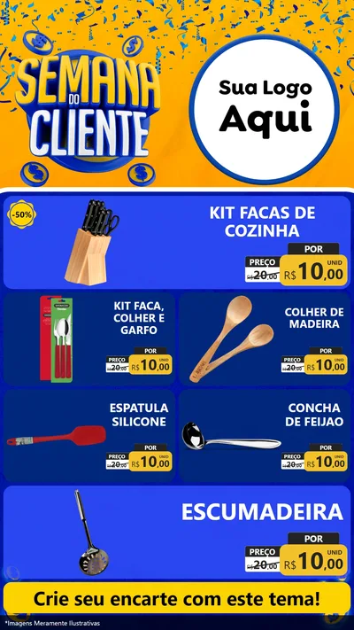 Modelo de TV para TV Vertical com o tema Semana do Cliente para Utilidades Domésticas