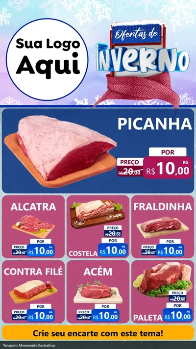 Modelo de Rede Social para Stories com o tema Ofertas de Inverno para Açougue